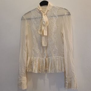 Valentino size 4 cream blouse
